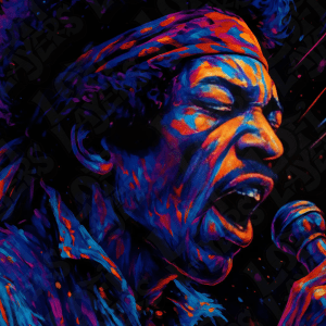 Jimi Hendrix – CMYK Hueforge